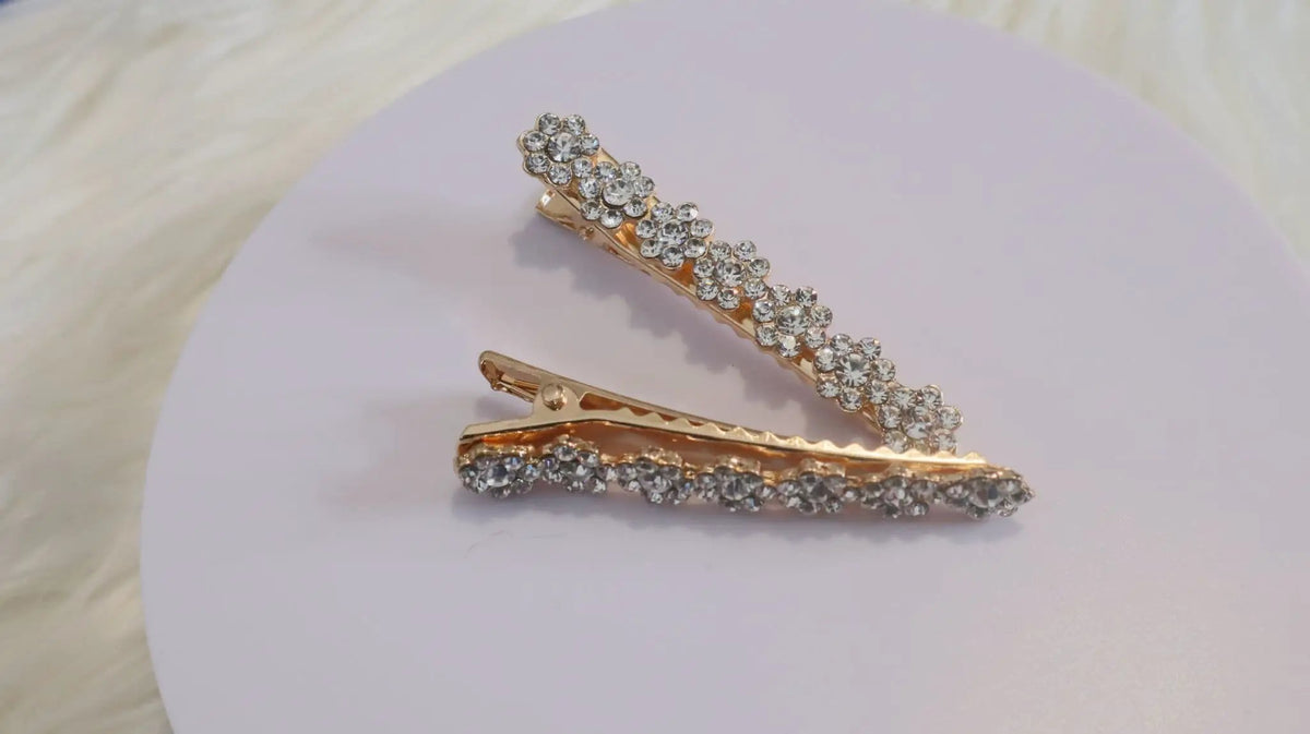 Gold Colour Diamante Jewel Hair Clip by Clarissas Boutique