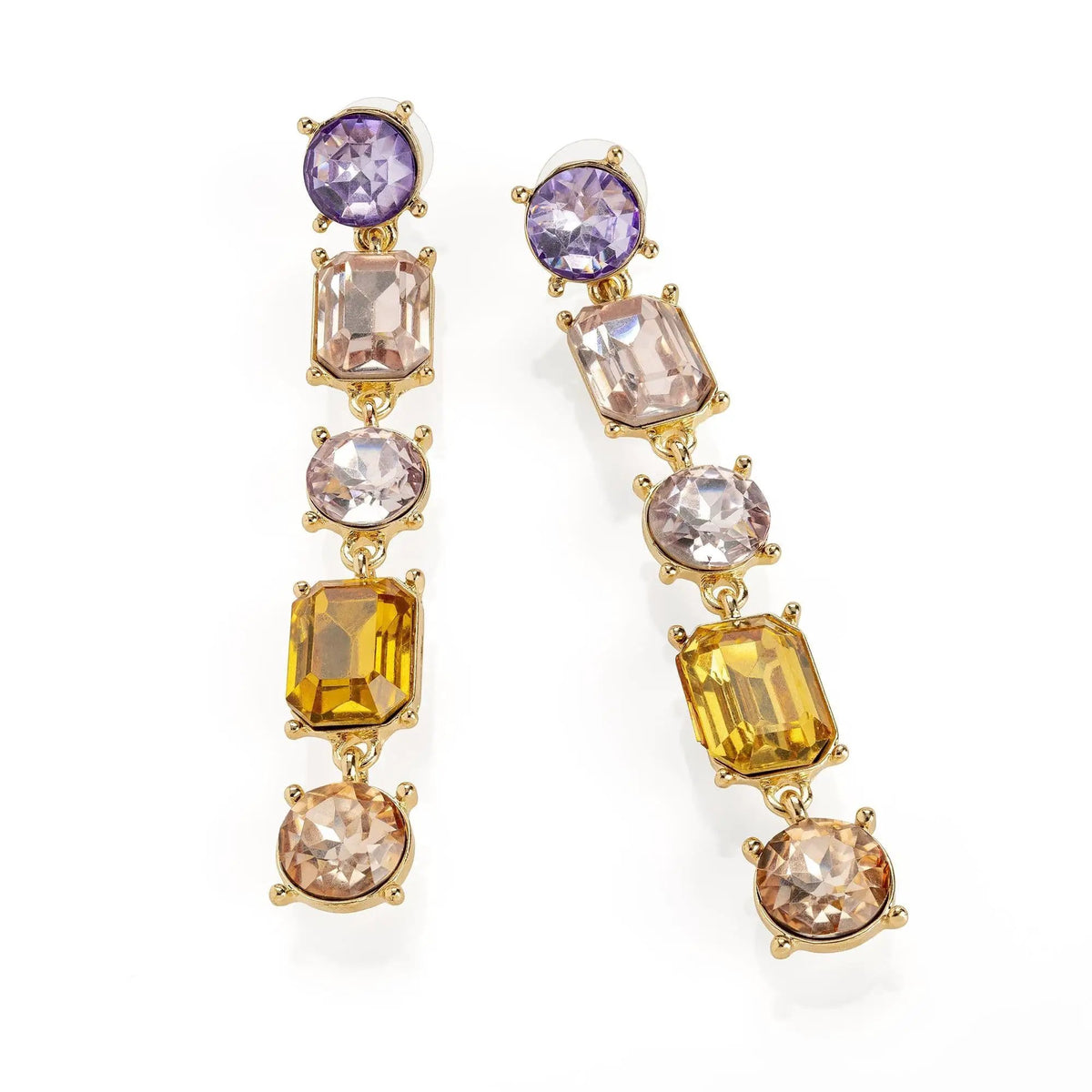 Gold colour multi bead drop earring. ER33255 by Clarissas Boutique