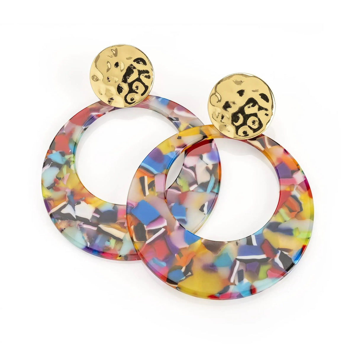 Gold colour multi round earring. ER33199 by Clarissas Boutique