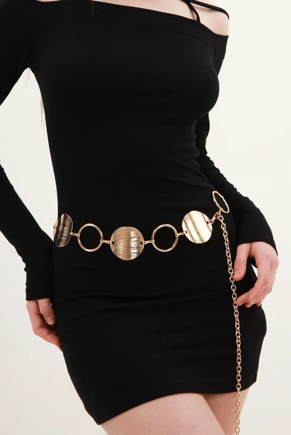 Gold Disc Chain Belt by Clarissas Boutique