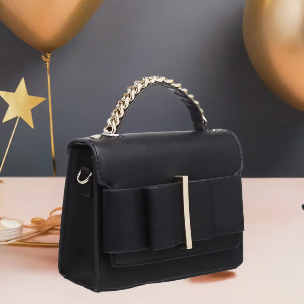 Black Bowknot Flap Lover Top Handle Cross Body Bag by Clarissas Boutique