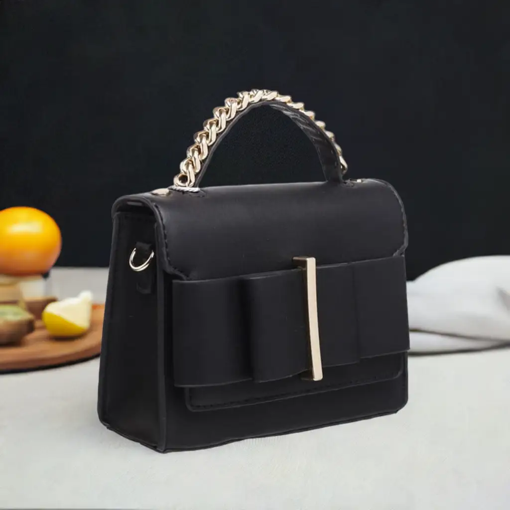Black Bowknot Flap Lover Top Handle Cross Body Bag by Clarissas Boutique
