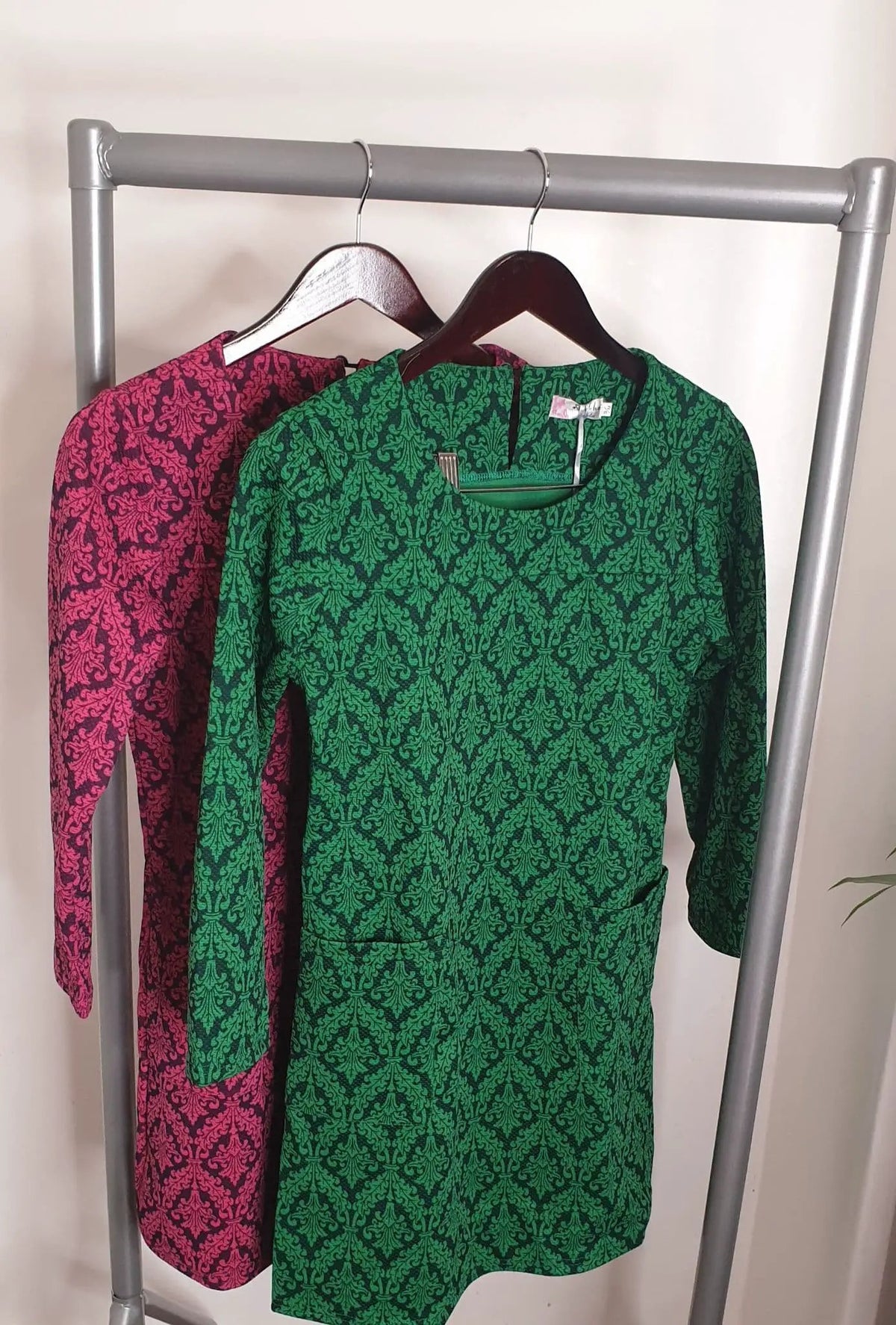 Green & Black Short Sleeve Jumper Dress by Clarissas Boutique London