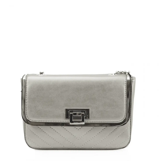 Grey Shoulder Bag with Long Chain by Clarissas Boutique