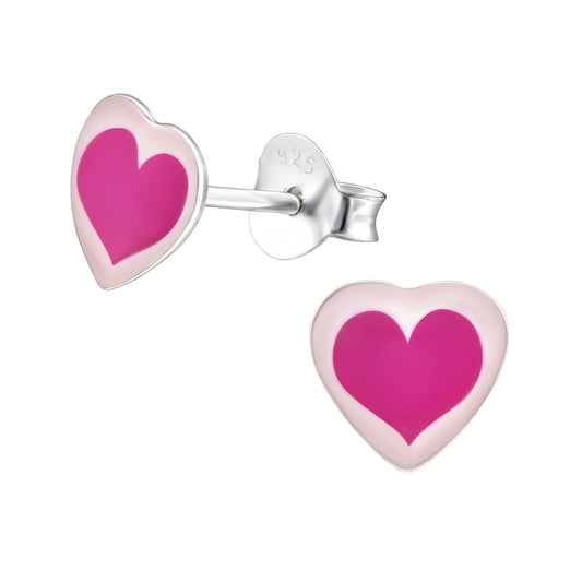 Heart - 925 Sterling Silver Colourful Ear Studs For Women's Best Friends Gift by Clarissas Boutique