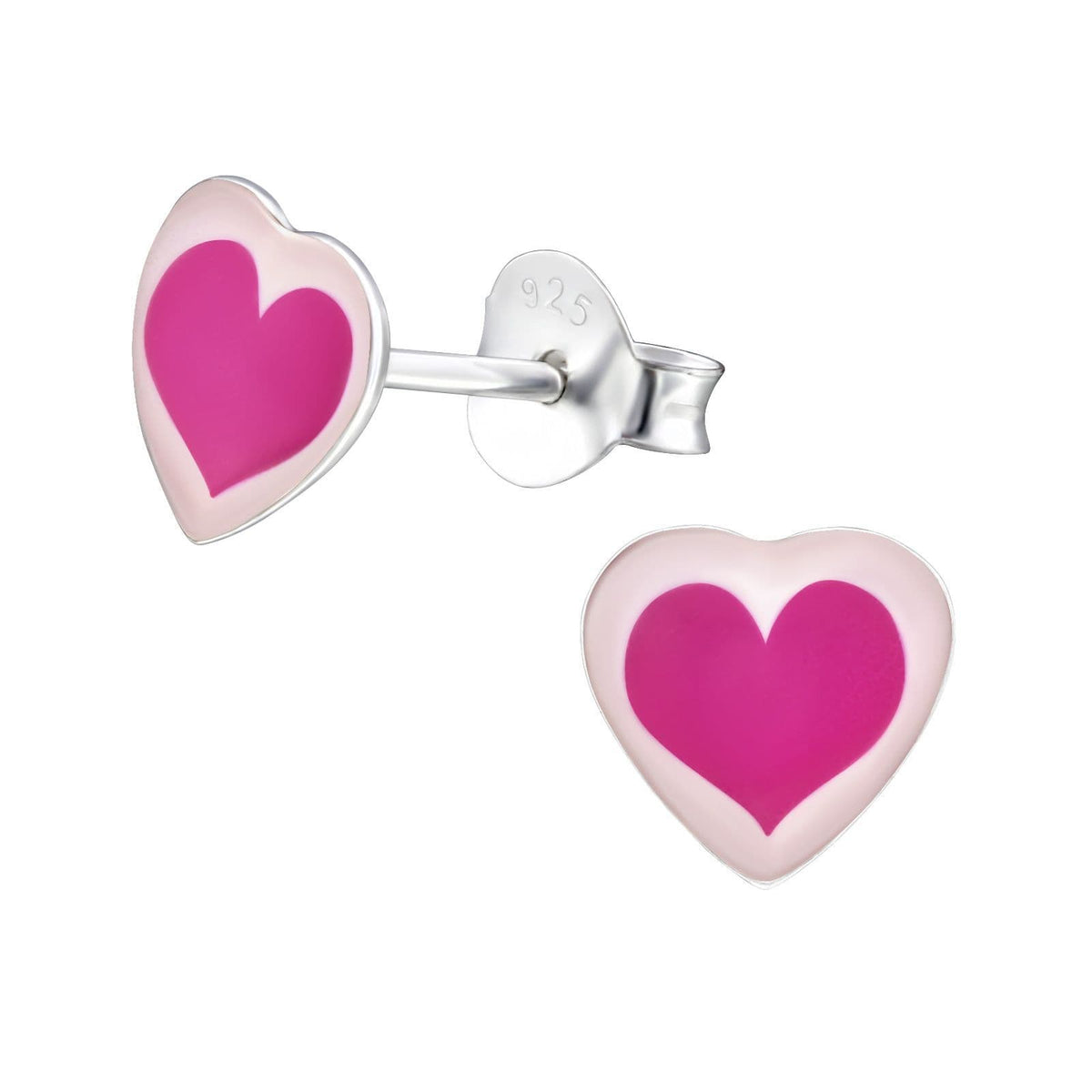 Heart - 925 Sterling Silver Colourful Ear Studs For Women's Best Friends Gift by Clarissas Boutique