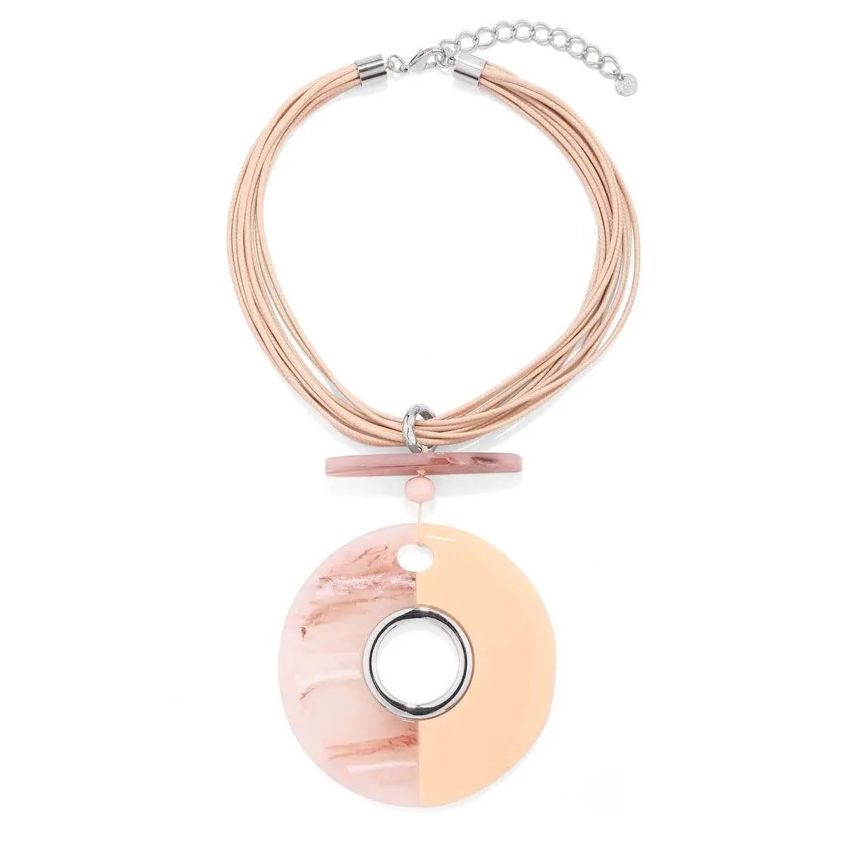 Hoop Cord Necklace - Peach by Clarissas Boutique
