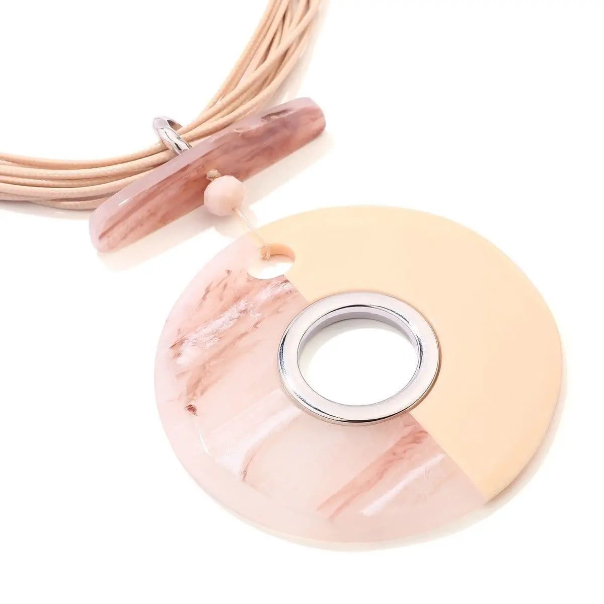 Hoop Cord Necklace - Peach by Clarissas Boutique