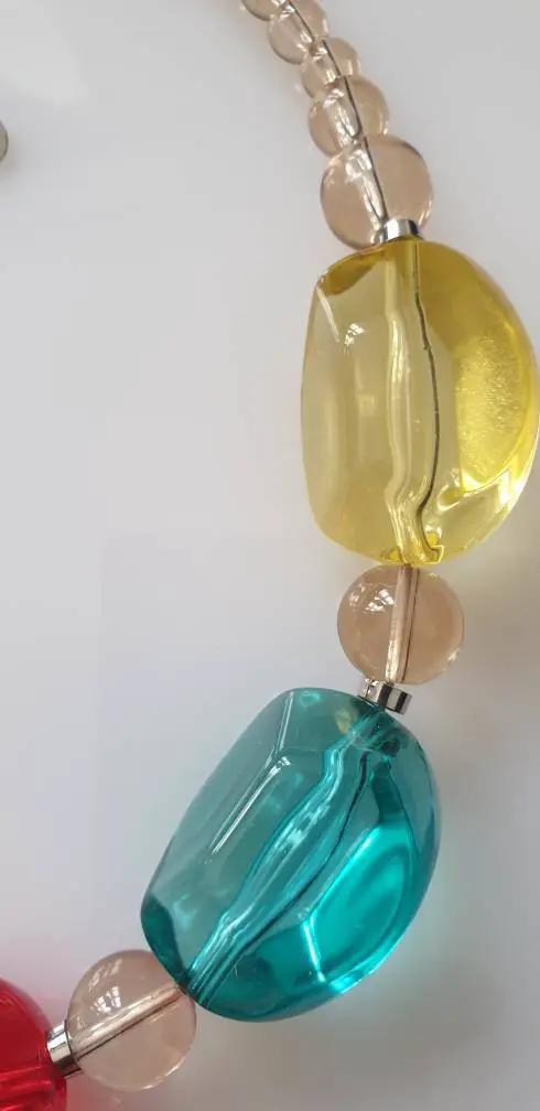 Chunky multi colour glass beaded statement necklace. by Clarissas Boutique London
