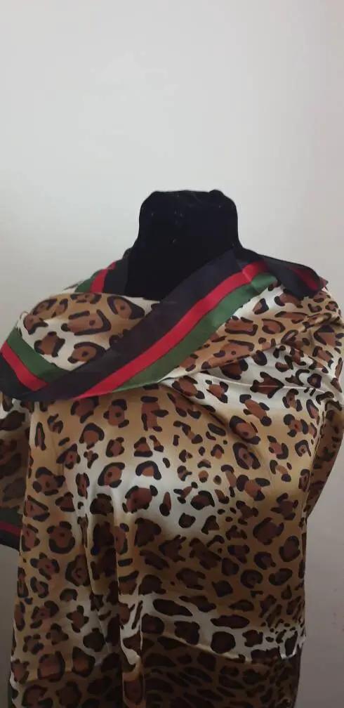 Leopard Print Frayed Scarf With Green And Red Border, Womens Scarves, Scarfs, Wraps, Clarissasboutiqueuk by Clarissas Boutique