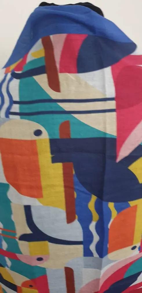 Viscose Cotton Collectable Abstract Toucan Bird Print Scarf by Clarissas Boutique