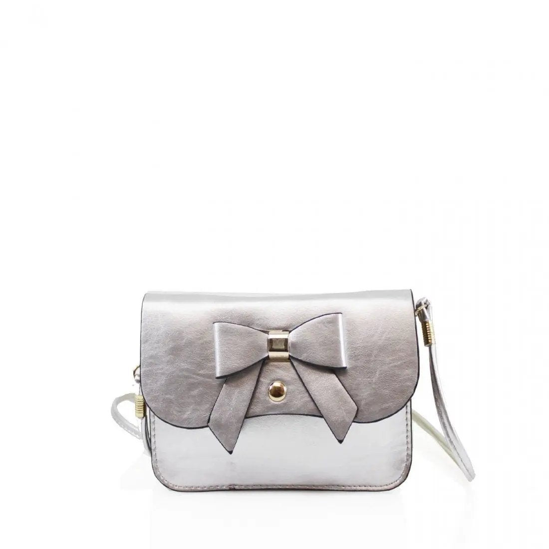 Khaki- Stylish Bow Small Crossbody Bag by Clarissas Boutique London