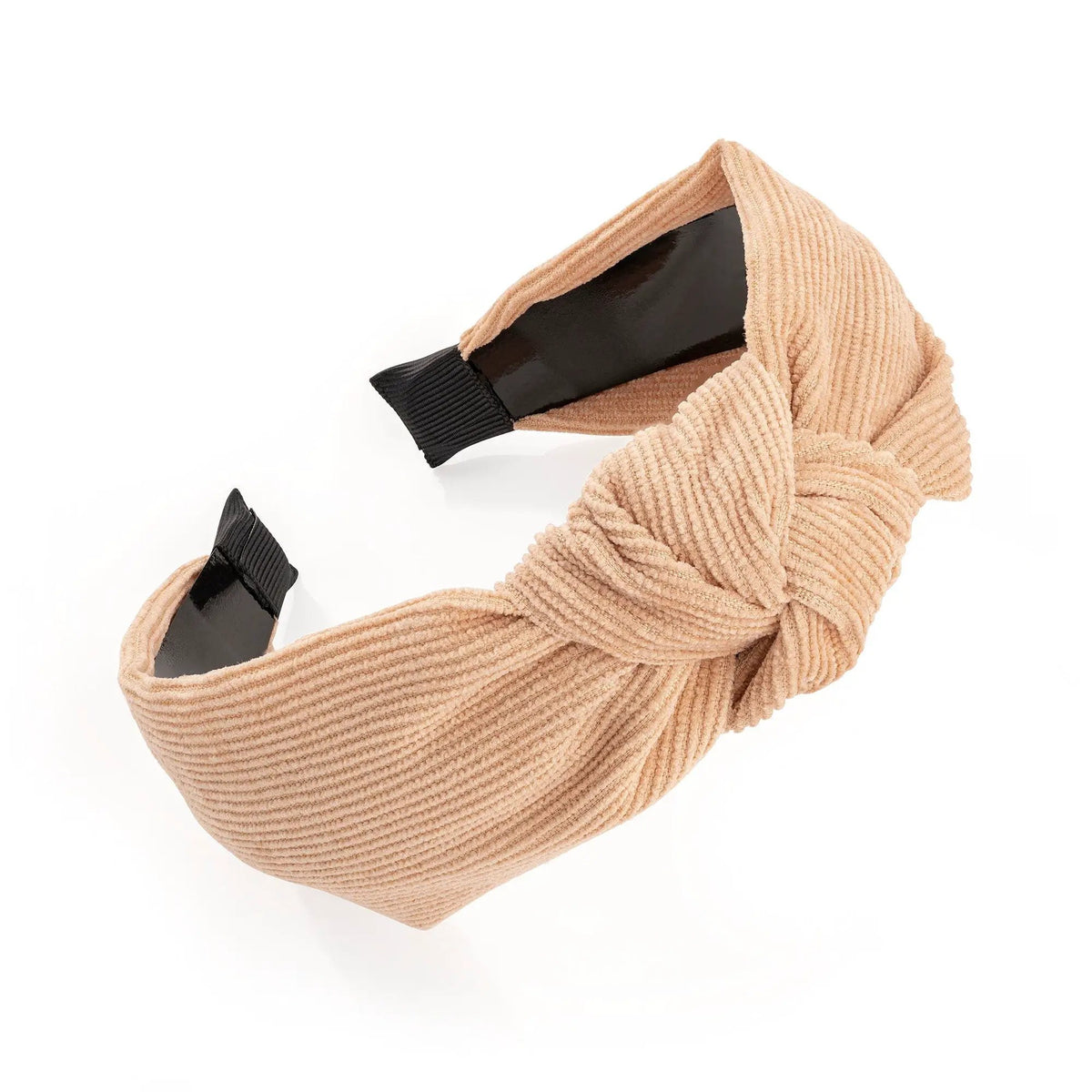 Beige colour cord look knot headband. by Clarissas Boutique London
