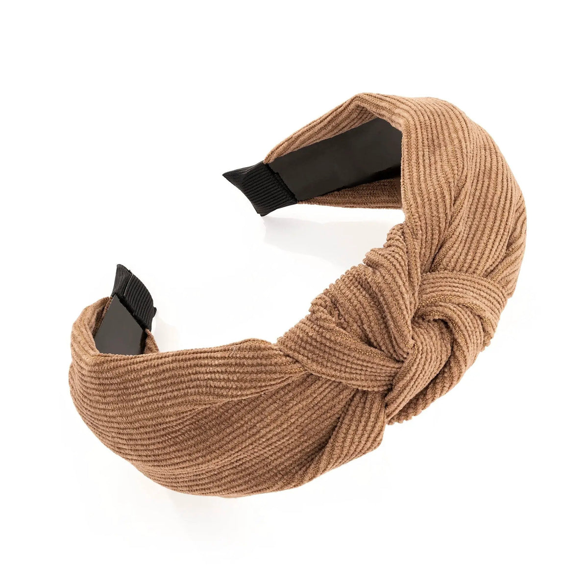 Brown colour cord look knot headband. by Clarissas Boutique London