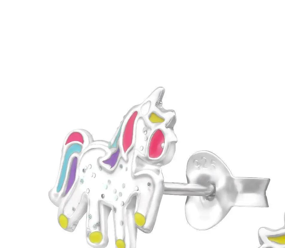 Sterling Silver Unicorn Earrings, Studs Earrings, Birthday Gift, Girl Earrings, Children's Jewelry, Children Earring,Children's Gift by Clarissas Boutique London