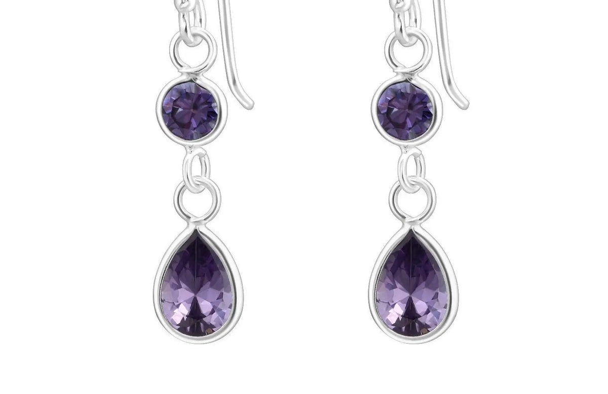 Teardrop Crystal Cubic Zirconia Drop Earrings, 925 Sterling Silver Post, Studs, Wedding Jewelry, Bridal Studs Jewelry, Bridesmaids by Clarissas Boutique London