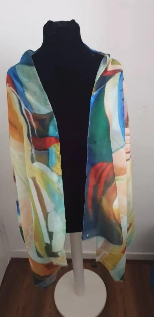 Impressionist Style Portrait Print Scarf, Womens, Multi Coloured, Scraves, Scarf, Wraps, Clarissasboutiqueuk by Clarissas Boutique