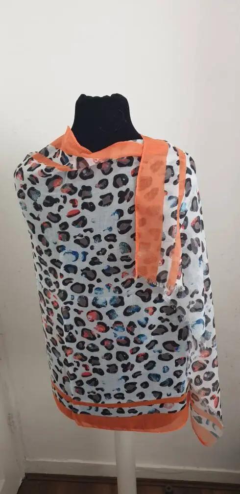 Marbled Leopard Print Frayed Scarf, Womens Scarf, Wraps, Clarissasboutiqueuk by Clarissas Boutique