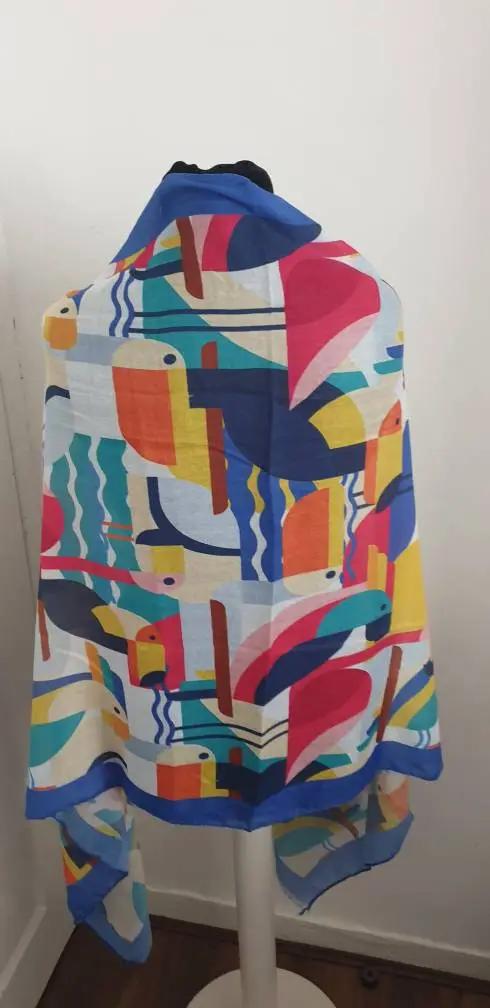 Viscose Cotton Collectable Abstract Toucan Bird Print Scarf by Clarissas Boutique