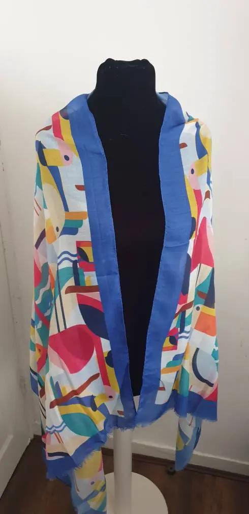 Viscose Cotton Collectable Abstract Toucan Bird Print Scarf by Clarissas Boutique