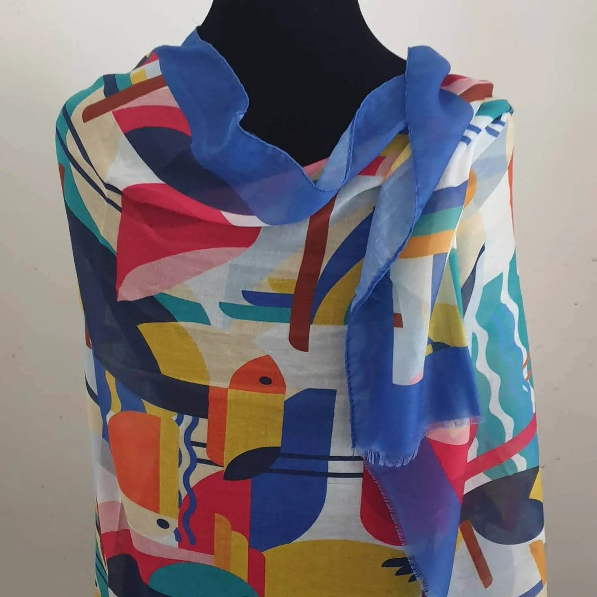 Viscose Cotton Collectable Abstract Toucan Bird Print Scarf by Clarissas Boutique