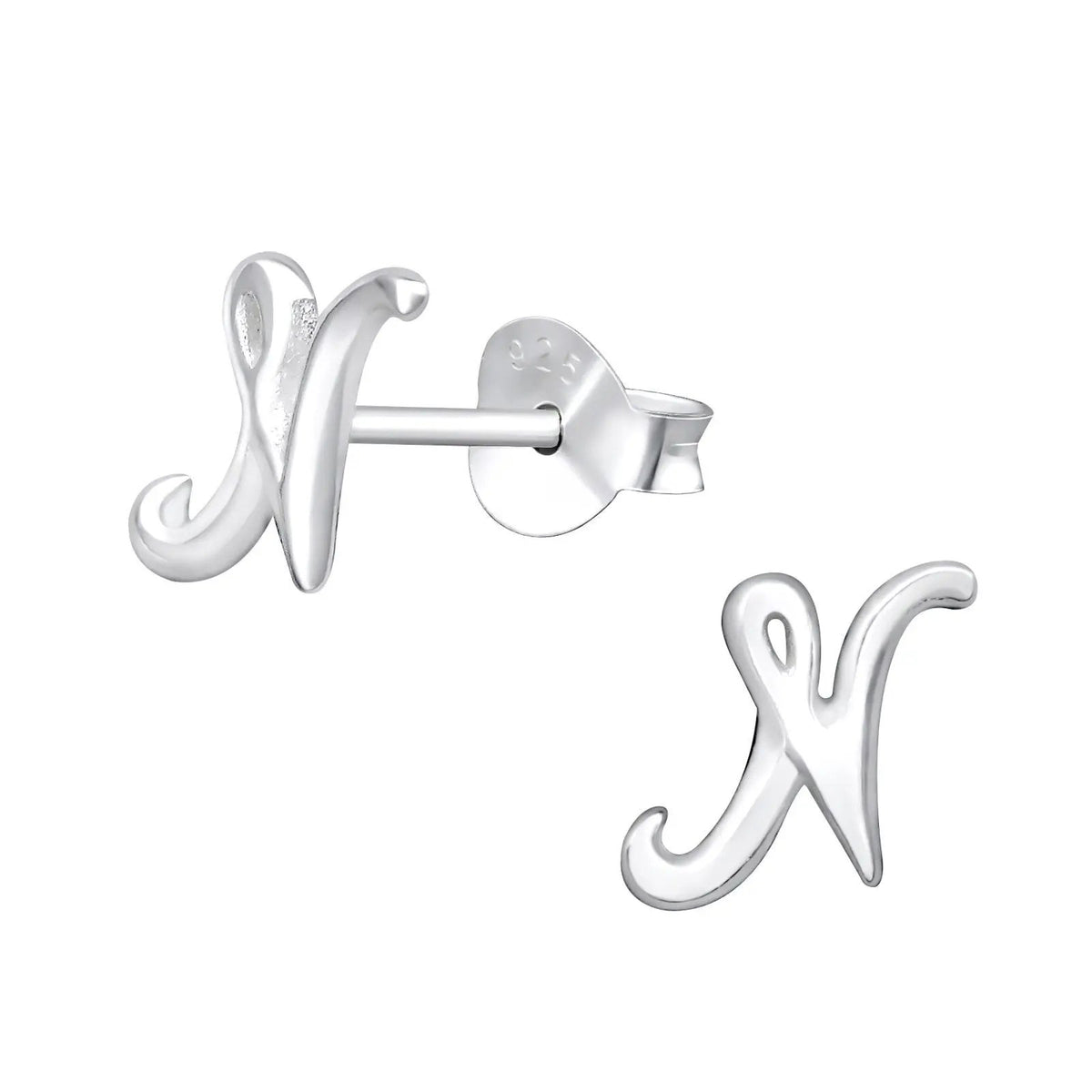 Initial ''N'' Earrings, Letter Earrings, Name Earrings, Silver Earrings, Stud Letter Earrings, Stud Earrings, For Women;s Gift Best Friends by Clarissas Boutique London