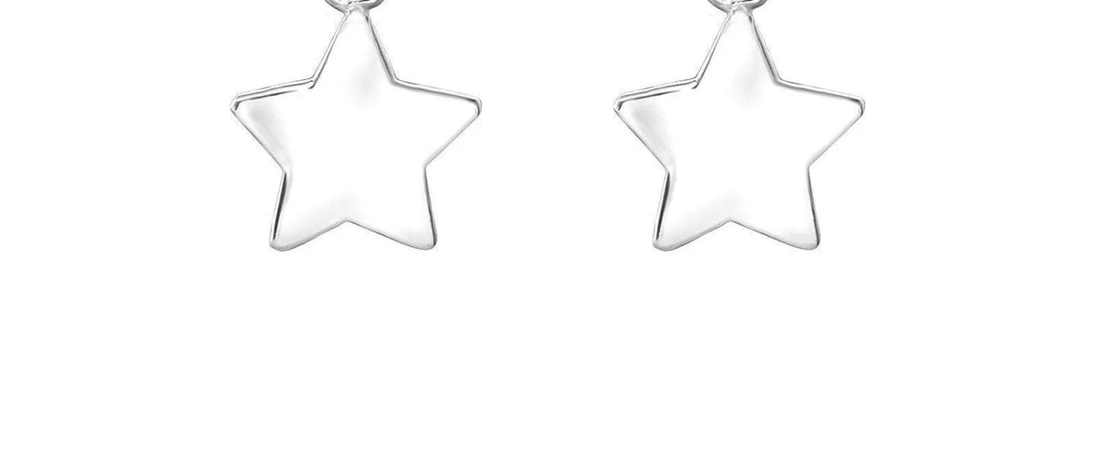 Star - 925 Sterling Silver Plain Earrings For Women's Best Friends Gift, Bridal Jewellery by Clarissas Boutique London