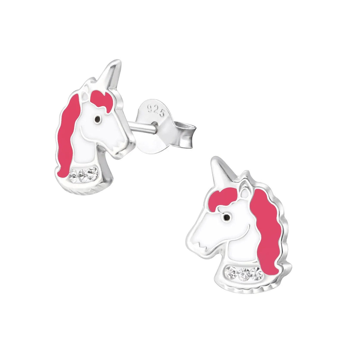 UNICORN - 925 Sterling Silver Crystal Ear Studs by Clarissas Boutique London