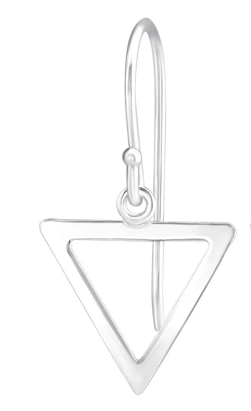 Triangle Shape - 925 Sterling Silver Plain Earrings For Women's Best Friend Gift Wedding Bridesmaid by Clarissas Boutique London