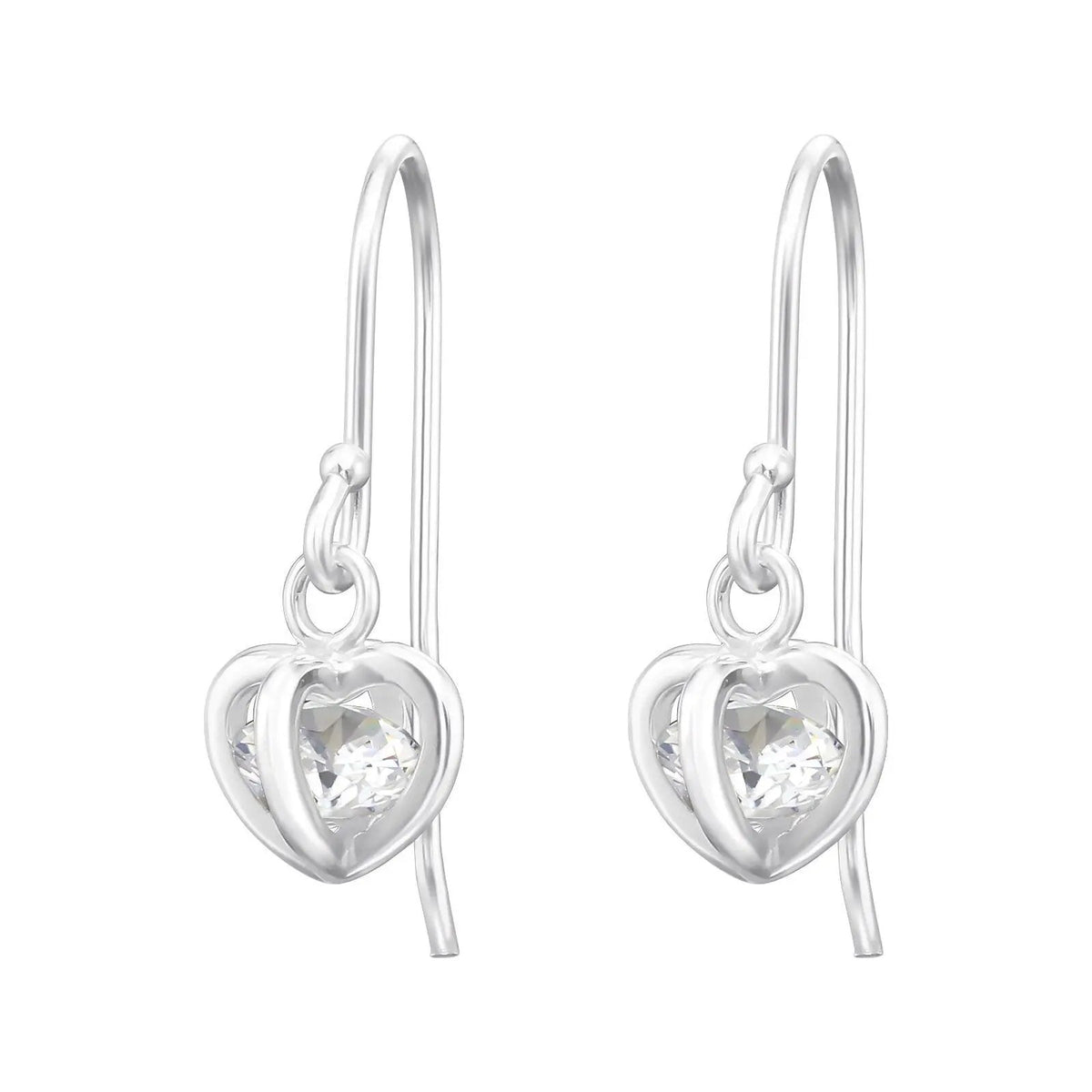 Heart - 925 Sterling Silver Cubic Zirconia Earrings For Women's Best Friend Gifts Wedding Jewellery by Clarissas Boutique London
