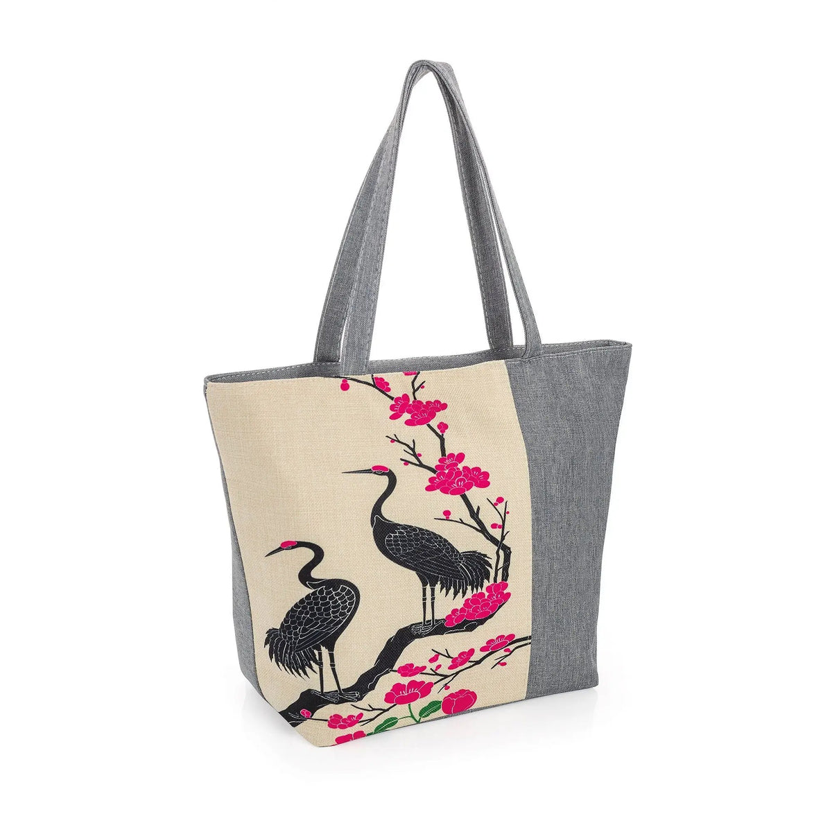 Crane Grey And Cream Tone Design Bag by Clarissas Boutique London