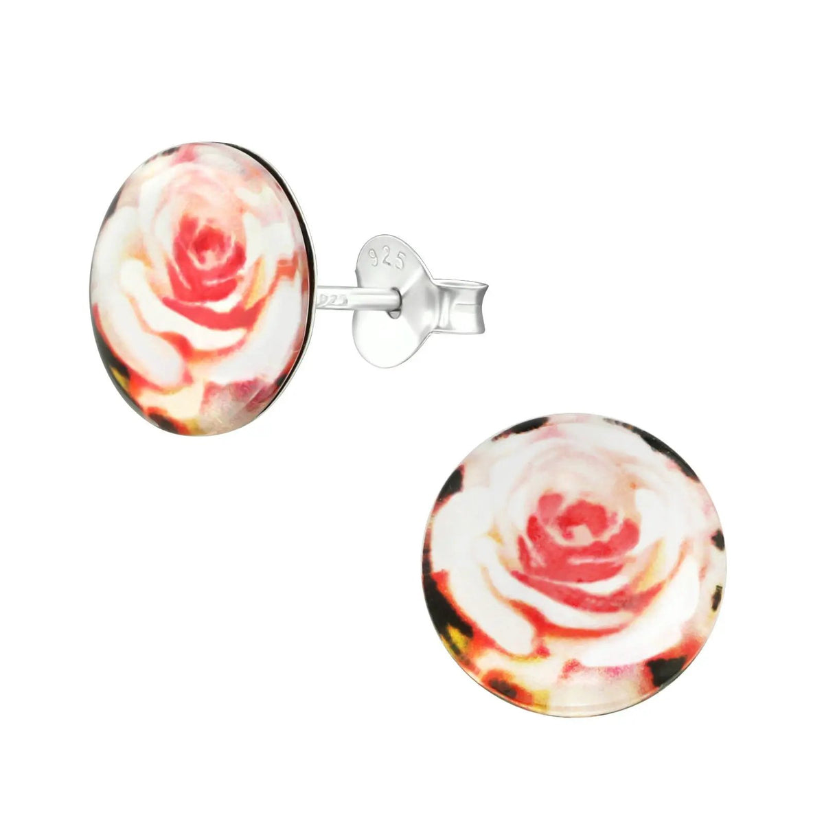 Rose Sterling Silver Ear Studs Earring - 925 S Colourful Women's Studs Best Friend Gift Anniversary Gift by Clarissas Boutique London