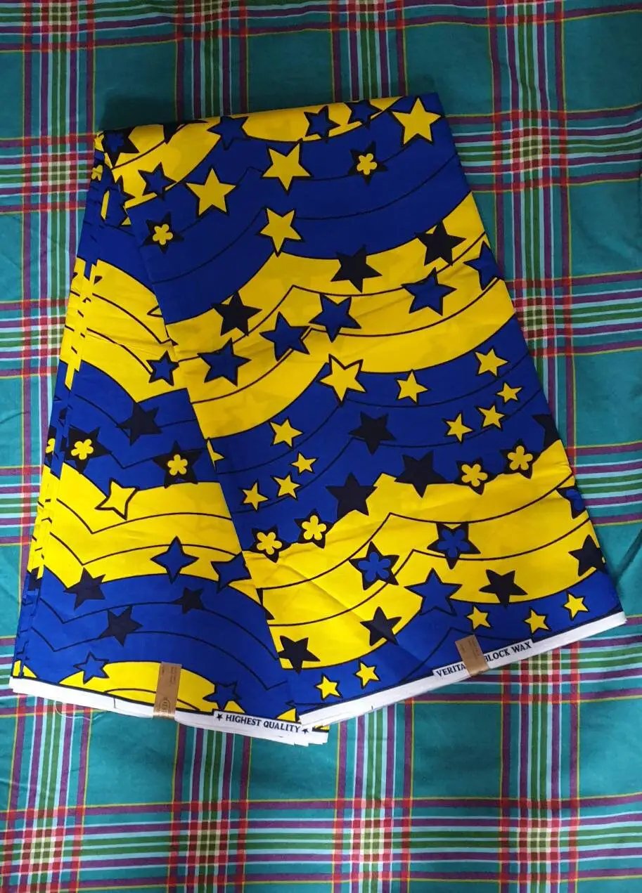 African Print, Ankara Fabric, Multi-colour Stars African Print Fabric, Craft fabrics, Ankara Wax fabric by Clarissas Boutique London