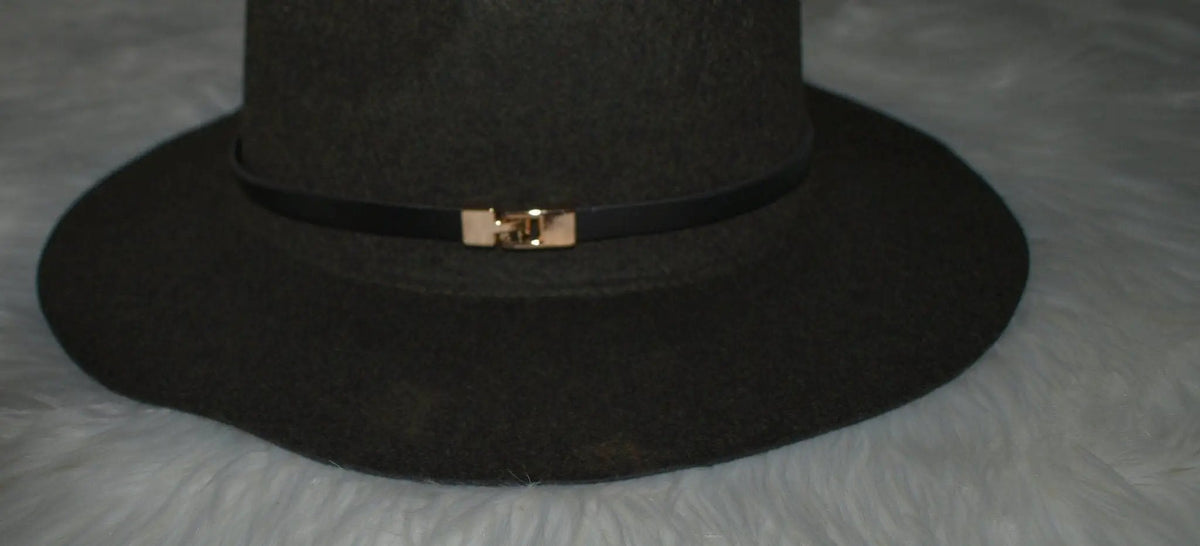 Fedora Felt Hat Buckled Hat by Clarissas Boutique London