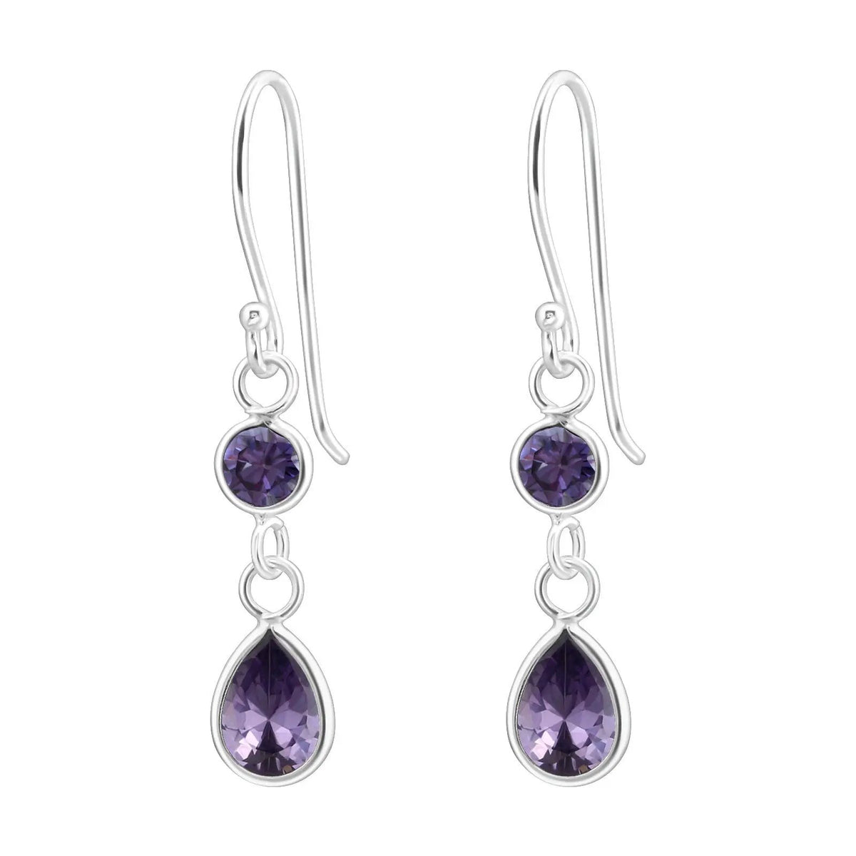 Teardrop Crystal Cubic Zirconia Drop Earrings, 925 Sterling Silver Post, Studs, Wedding Jewelry, Bridal Studs Jewelry, Bridesmaids by Clarissas Boutique London