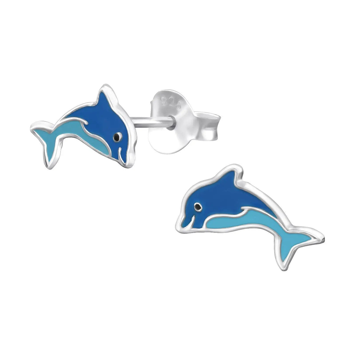 Dolphin - 925 Sterling Silver Colourful Earring Studs Gift For Her, Best friend by Clarissas Boutique London