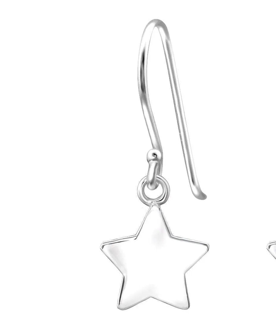 Star - 925 Sterling Silver Plain Earrings For Women's Best Friends Gift, Bridal Jewellery by Clarissas Boutique London