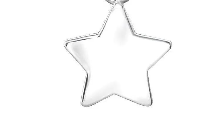 Star - 925 Sterling Silver Plain Earrings For Women's Best Friends Gift, Bridal Jewellery by Clarissas Boutique London