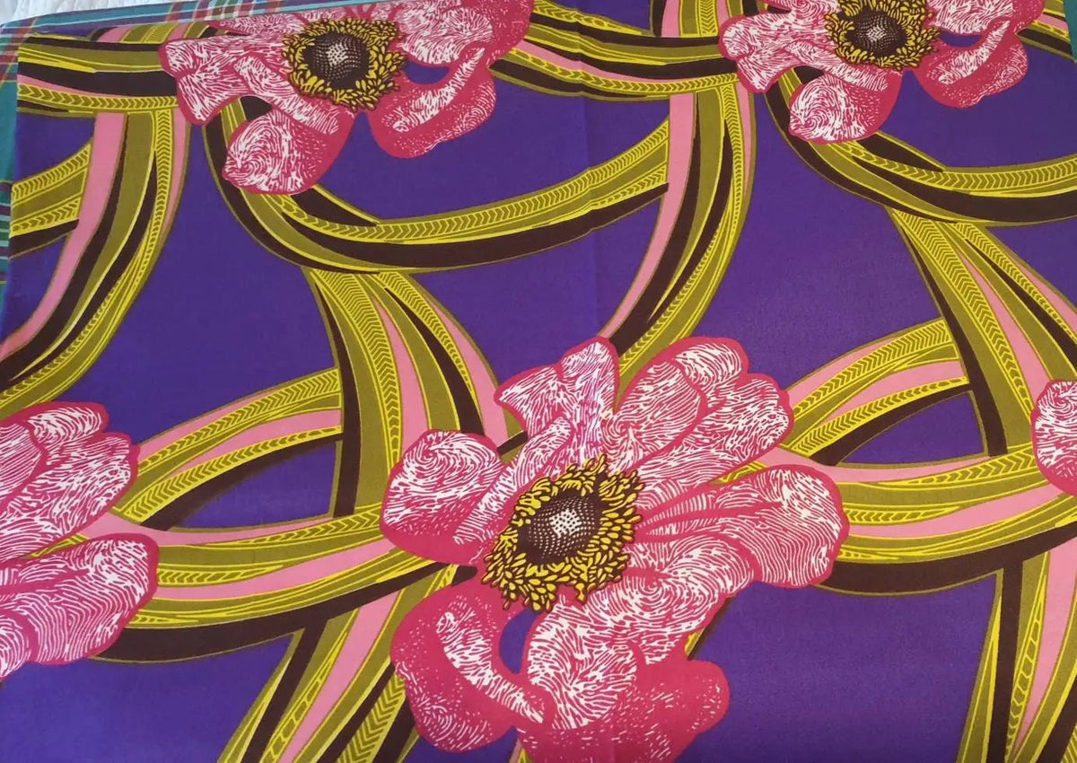 African Print Flower And Leaf Patterns, African Ankara Print, Fabric Dress Maker, Wax Sewing Fabric by Clarissas Boutique London