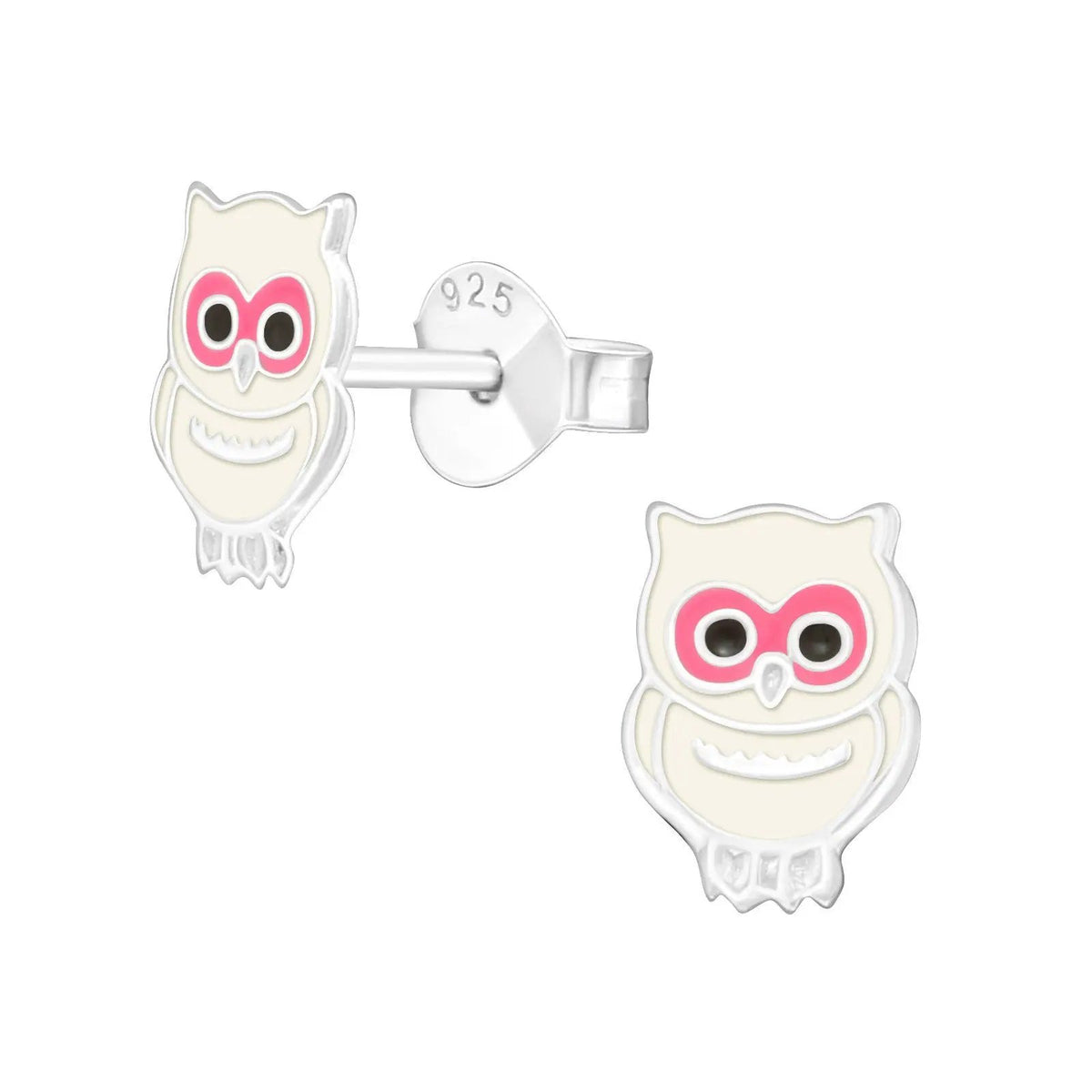 Owl - 925 Sterling Silver Colourful Ear Studs by Clarissas Boutique London