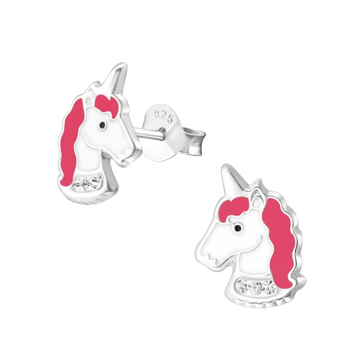 UNICORN - 925 Sterling Silver Crystal Ear Studs by Clarissas Boutique London