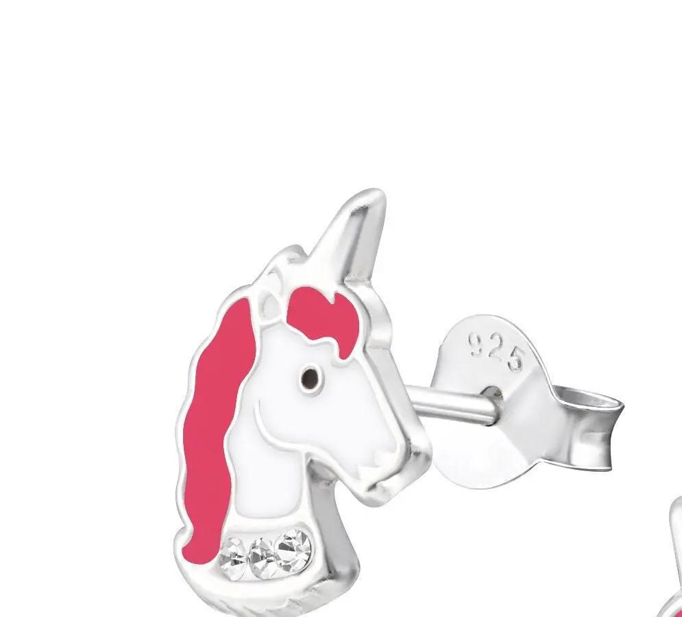 UNICORN - 925 Sterling Silver Crystal Ear Studs by Clarissas Boutique London