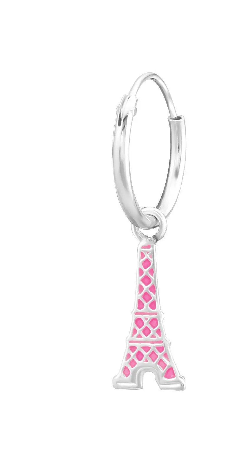 Hanging Eiffel Tower- 925 Sterling Silver Ear Hoops For Women's Girls Best Friends by Clarissas Boutique London