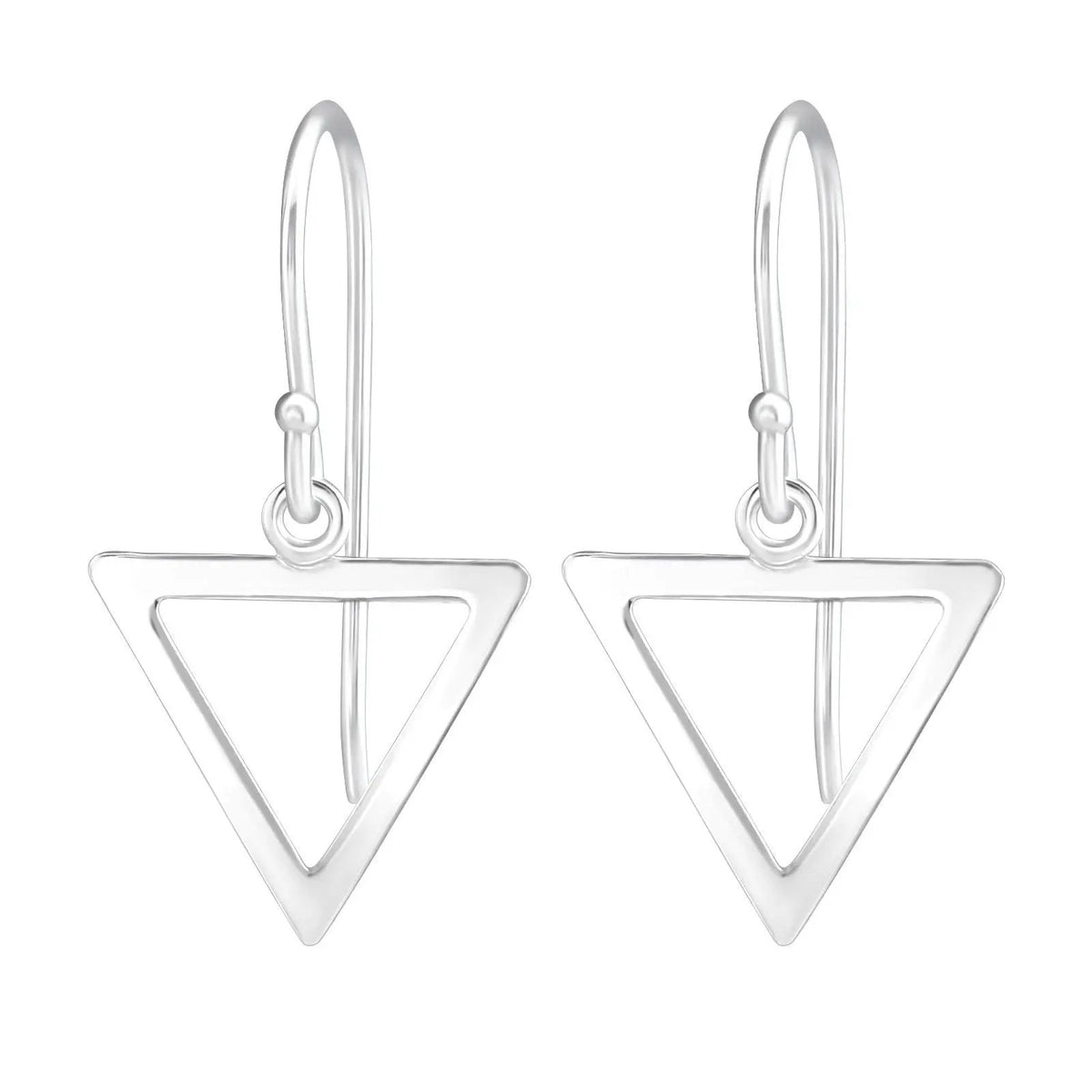 Triangle Shape - 925 Sterling Silver Plain Earrings For Women's Best Friend Gift Wedding Bridesmaid by Clarissas Boutique London
