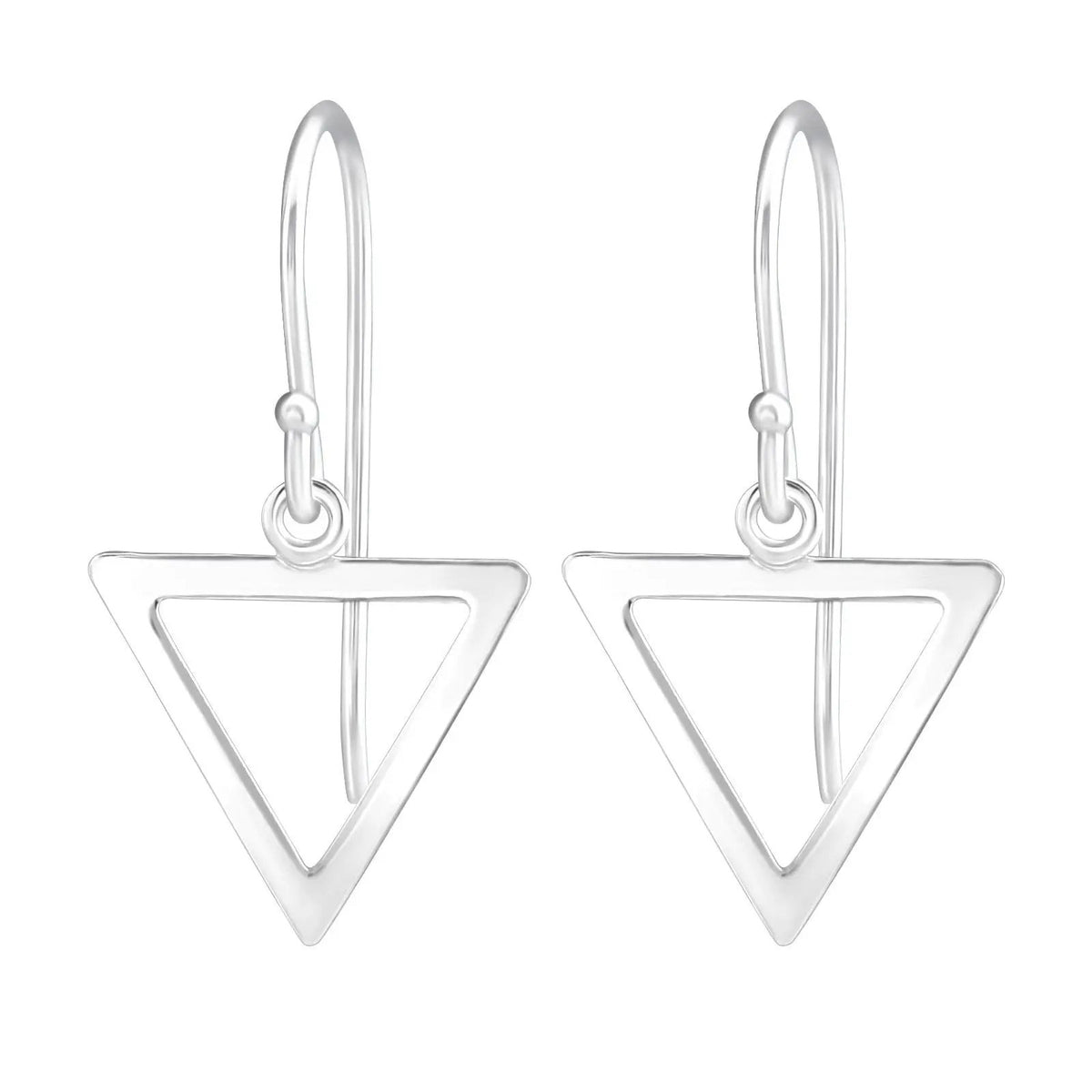 Triangle Shape - 925 Sterling Silver Plain Earrings For Women's Best Friend Gift Wedding Bridesmaid by Clarissas Boutique London