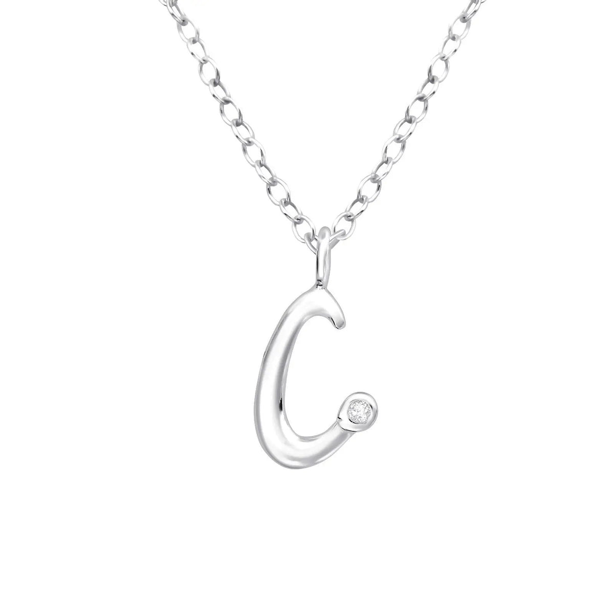 Capital "C" - 925 Sterling Silver Jewelled Necklace For Women's Best Friend Anniversary Gift by Clarissas Boutique London