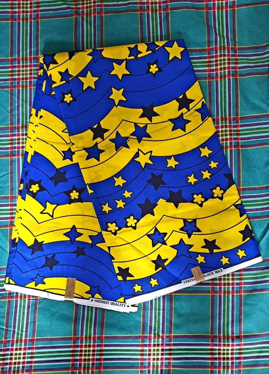 African Print, Ankara Fabric, Multi-colour Stars African Print Fabric, Craft fabrics, Ankara Wax fabric by Clarissas Boutique London