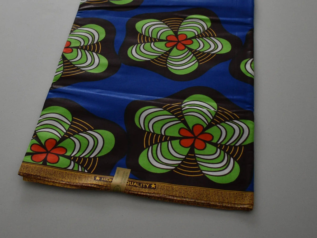 FIVE PETAL FLOWERS African Wax Print Sold by the yard Cotton Ankara Fabric Sewing Clothes by Clarissas Boutique London
