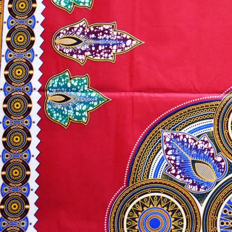 GAZING African Print Wax Block Sold by the yard Red Green Blue Cotton Fabric Sew Quilting Patchwork Craft & Supplies Dovetailed Black Owned by Clarissas Boutique London