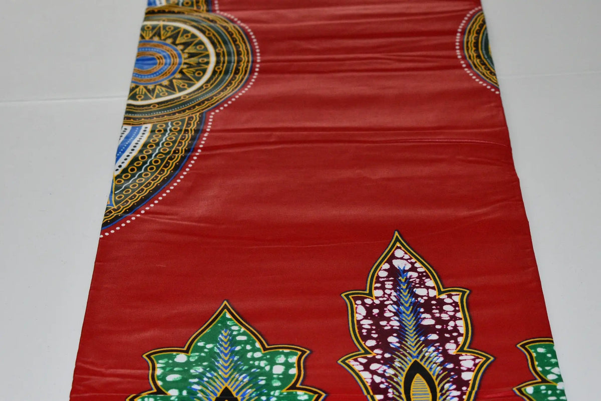 GAZING African Print Wax Block Sold by the yard Red Green Blue Cotton Fabric Sew Quilting Patchwork Craft & Supplies Dovetailed Black Owned by Clarissas Boutique London